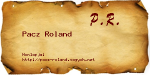 Pacz Roland névjegykártya