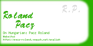 roland pacz business card